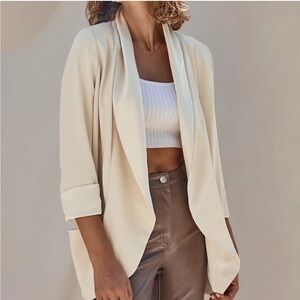 Aritzia Wilfred Chevalier Jacket Blazer Crepe Ivory - Size 00